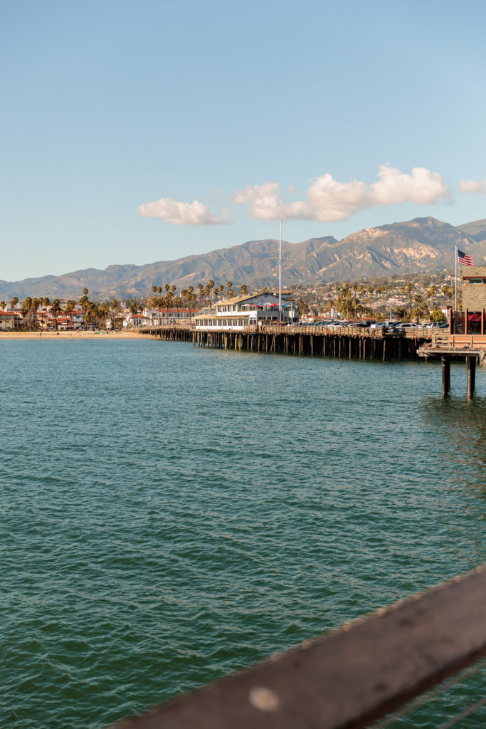 Pier and Ocean viewo on Stearns Wharf with kids.