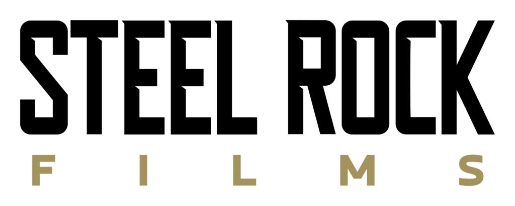 A gold logo on a black background depicting travel.